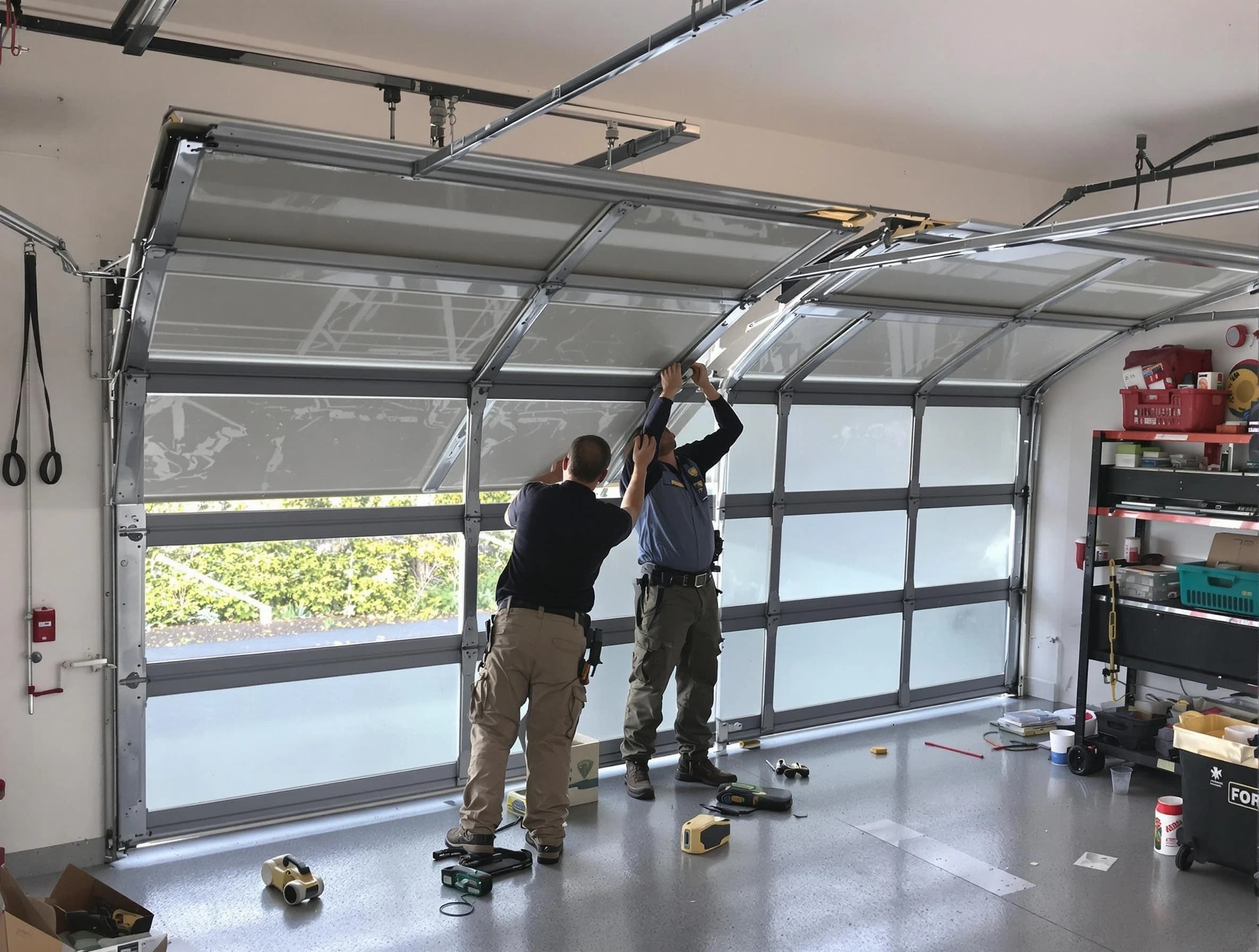 Federal Heights Garage Door Repair expert performing precise panel replacement on Federal Heights garage door