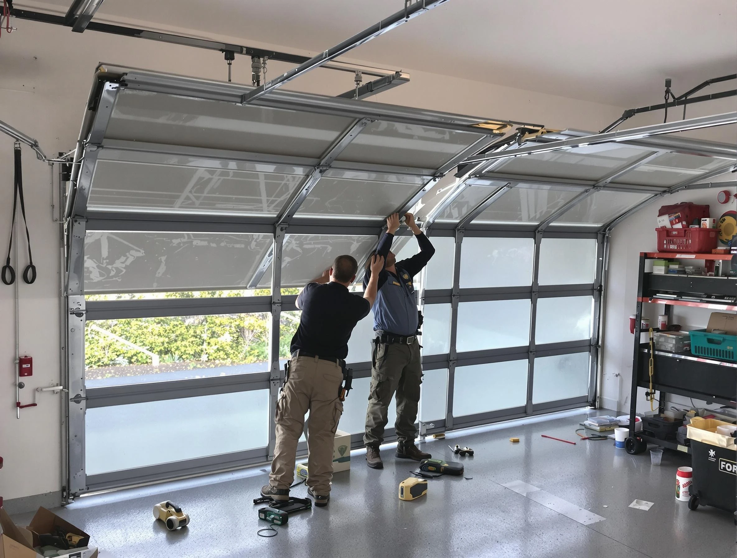 Federal Heights Garage Door Repair expert performing precise panel replacement on Federal Heights garage door